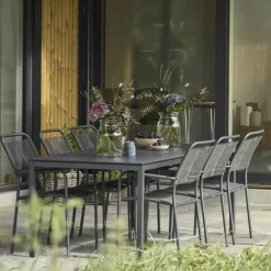 Mandalay Pure & Verona Havemøbelsæt - 7 dele Aluminium/kompaktlaminat/sunloom - Antracit