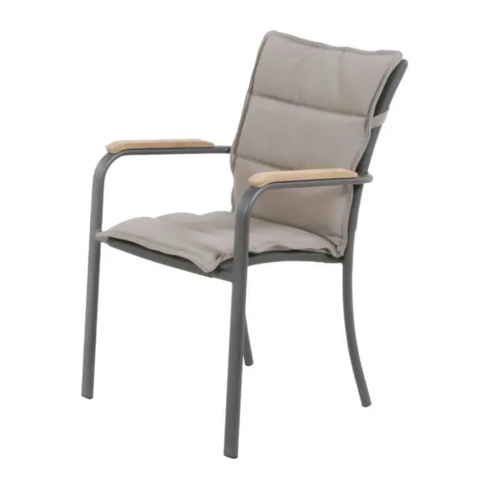 Mandalay Ravello Havestol H 88/40 x B 57,5 x D 45 cm - Aluminium/SunLoom/teaktræ - Antracit