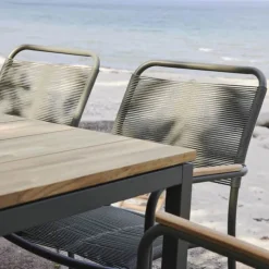 Mandalay Toscana Bord H 73 x B90 x L 132 cm - Teaktræ - Olivengrøn