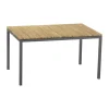 Mandalay Toscana Havebord H 72 x B 90 x L 132 cm - Aluminium/teaktræ - Antracit