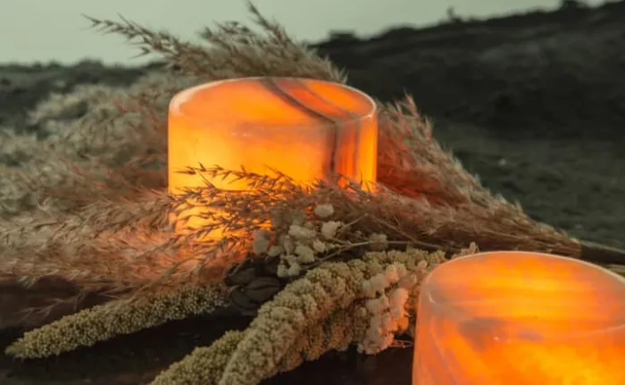 Marble Bordlampe Ø 8 x H 4 cm - Marmor - Natur