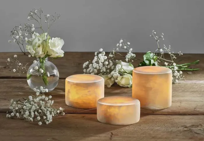 Marble Marmor LED-lys Ø 8 x H 4 cm - Marmor - Beige