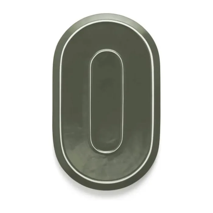 Marc O'Polo Moments Serveringsfad B 24,5 x L 40 cm - Porcelæn - Olive green