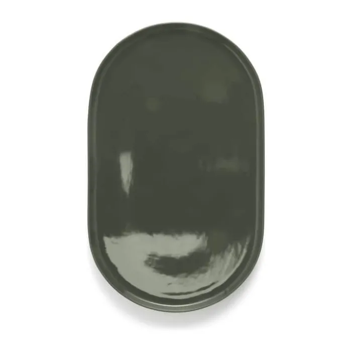 Marc O'Polo Moments Serveringsfad B 24,5 x L 40 cm - Porcelæn - Olive green
