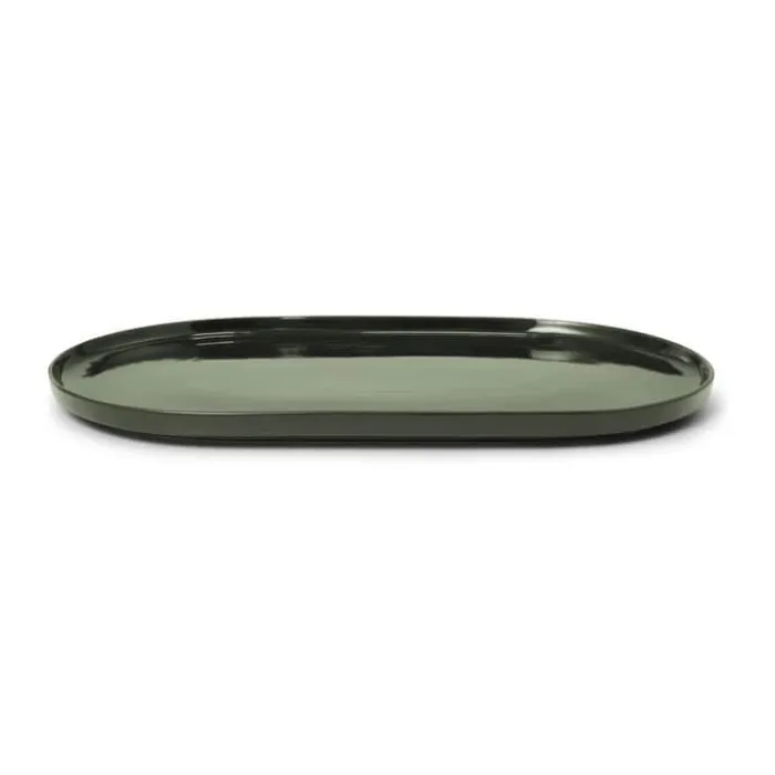 Marc O'Polo Moments Serveringsfad B 24,5 x L 40 cm - Porcelæn - Olive green