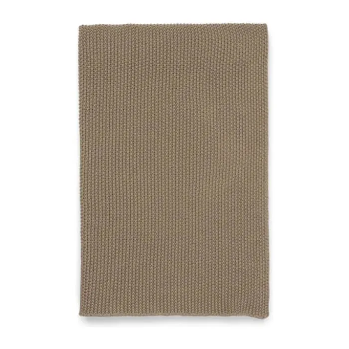 Marc O'Polo Nordic Knit Plaid B 130 x L 170 cm - Økologisk bomuld - Brun