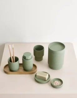 Marc O'Polo Wave Beholder Ø 12 cm - Keramik - Light green