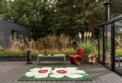 Marimekko by Brink & Campman Unikko Udendørsgulvtæppe B 160 x L 230 cm - Genanvendt PET - Grøn