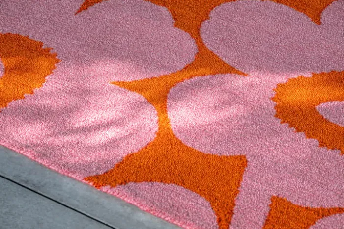 Marimekko by Brink & Campman Unikko Udendørsgulvtæppe B 250 x L 350 cm - Genanvendt PET - Lyserød/orange