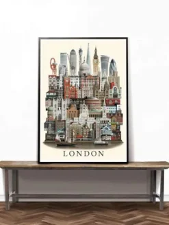 Martin Schwartz Plakat London B 30 x L 42 cm - Mat papir - Flerfarvet