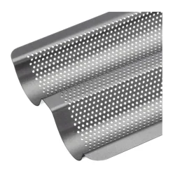 MasterClass Gourmet Baguette Bageform H 2,5 x B 16 x L 39 cm - Aluminium- Sølv