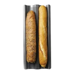 MasterClass Gourmet Baguette Bageform H 2,5 x B 16 x L 39 cm - Aluminium- Sølv