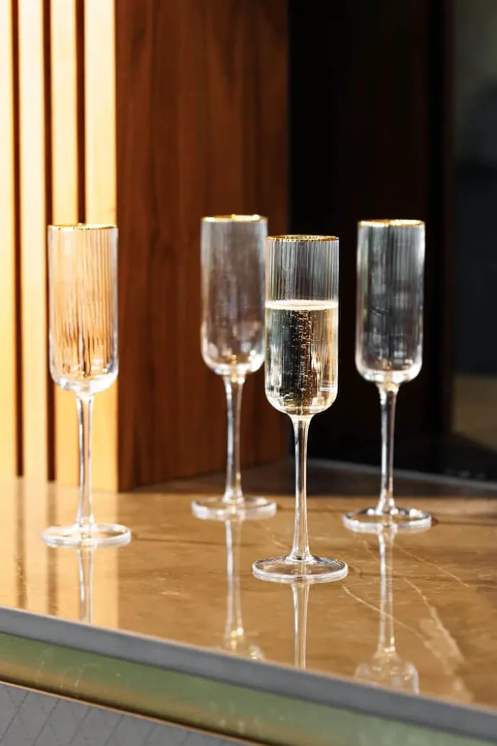 Mikasa Sorrento Champagneglas - 4 stk. 20 cl - Krystalglas - Klar
