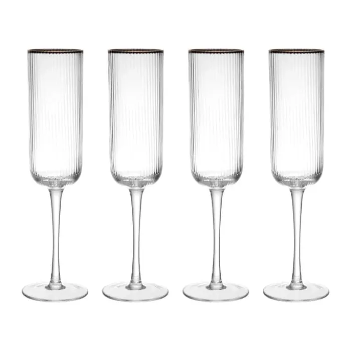 Mikasa Sorrento Champagneglas - 4 stk. 20 cl - Krystalglas - Klar