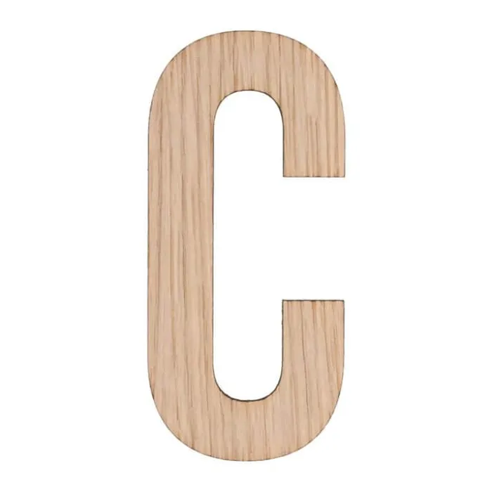 Minifabrikken Bogstav - C H 10 x B 5,5 x D 0,5 cm - Lys eg