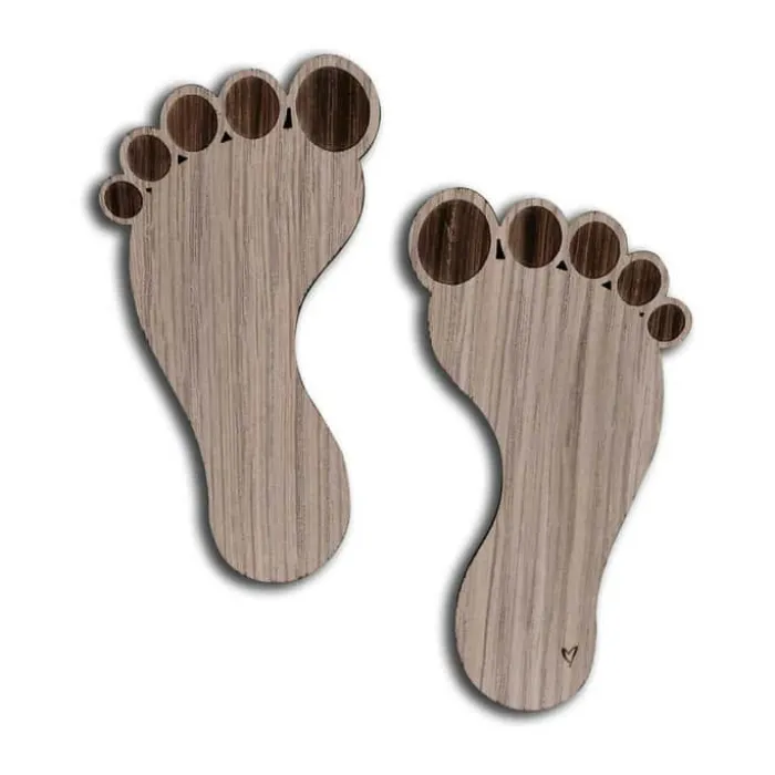 Minifabrikken Piktogram - Fodspor H 9,7 x B 5,7 x D 0,5 cm - Lys eg