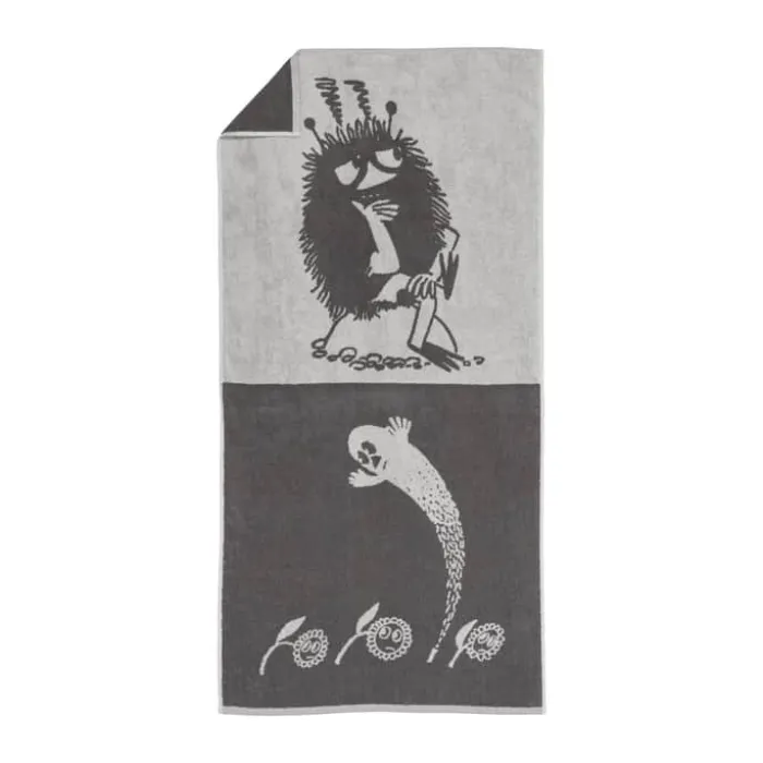Moomin Arabia Badehåndklæde - Sniff B 70 x L 140 cm - Økologisk bomuld - Hvid