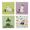 Moomin Arabia Bordskåner - 4 stk. B 10,2 x L 10,2 cm - Keramik - Klassikere