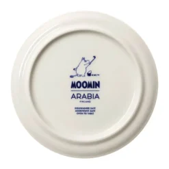 Moomin Arabia Haru Sidetallerken Ø 12 cm - Vitroporcelæn - Hvid/blå