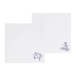 Moomin Arabia Haru Stofservietter - 2 stk. B 45 x L 45 cm - Bomuld - Hvid/blå