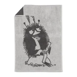 Moomin Arabia Håndklæde - Sniff B 50 x L 70 cm - Økologisk Bomuld - Sort