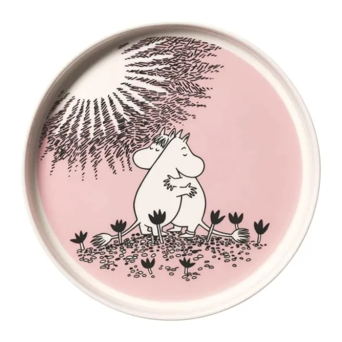 Moomin Arabia Kærlighed 30 år Jubilæumsfad Ø 28 cm - Vitroporcelæn - Lyserød