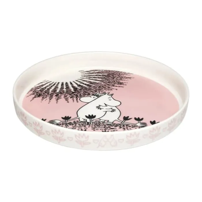 Moomin Arabia Kærlighed 30 år Jubilæumsfad Ø 28 cm - Vitroporcelæn - Lyserød
