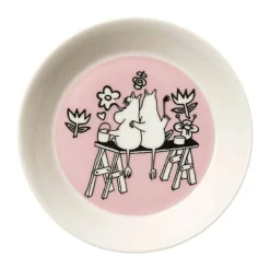 Moomin Arabia Kærlighed 30 år Jubilæumsunderkop Ø 15 cm - Vitroporcelæn - Lyserød