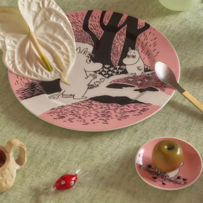 Moomin Arabia Kærlighed 30 år Jubilæumsfad Ø 30 cm - Vitroporcelæn - Lyserød