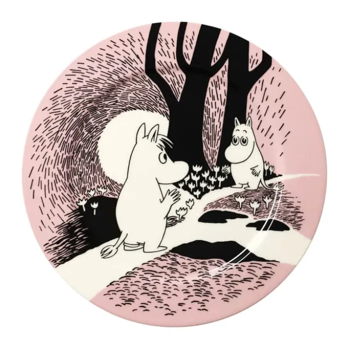 Moomin Arabia Kærlighed 30 år Jubilæumsfad Ø 30 cm - Vitroporcelæn - Lyserød