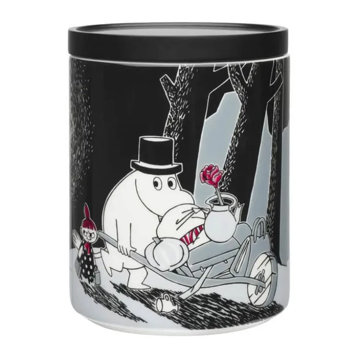 Moomin Arabia Krukke - Mumi flytter 1,2 liter - Vitroporcelæn - Sort/grå