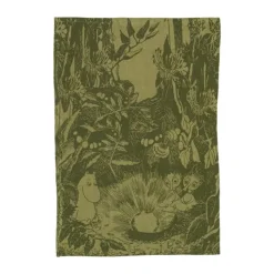 Moomin Arabia Mystisk skov Viskestykke B 45 x L 65 cm - Hør/bomuld - Grøn