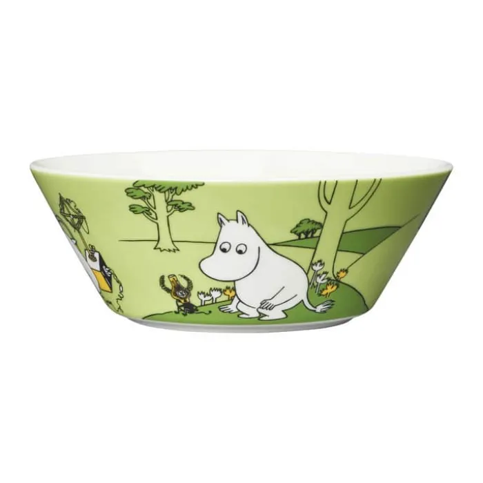 Moomin Arabia Skål - Mumitrold Ø 15 cm - Vitroporcelæn - Græsgrøn
