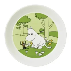 Moomin Arabia Tallerken - Mumitrold Ø 19 cm - Vitroporcelæn - Græsgrøn