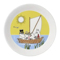 Moomin Arabia Tallerkensæt - Sejlads og Bål - 2 stk. Ø 19 - Vitroporcelæn -Multifarvet