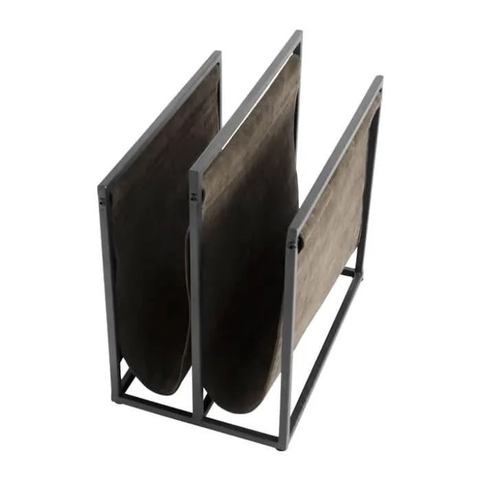 Muubs Bronx Magasinholder H 40 x B 40 cm - Jern/ruskind - Sort