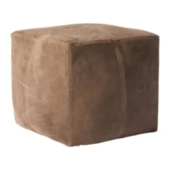 Muubs Bronx Puf H 50 x B 50 cm - Metal/ruskind - Brun