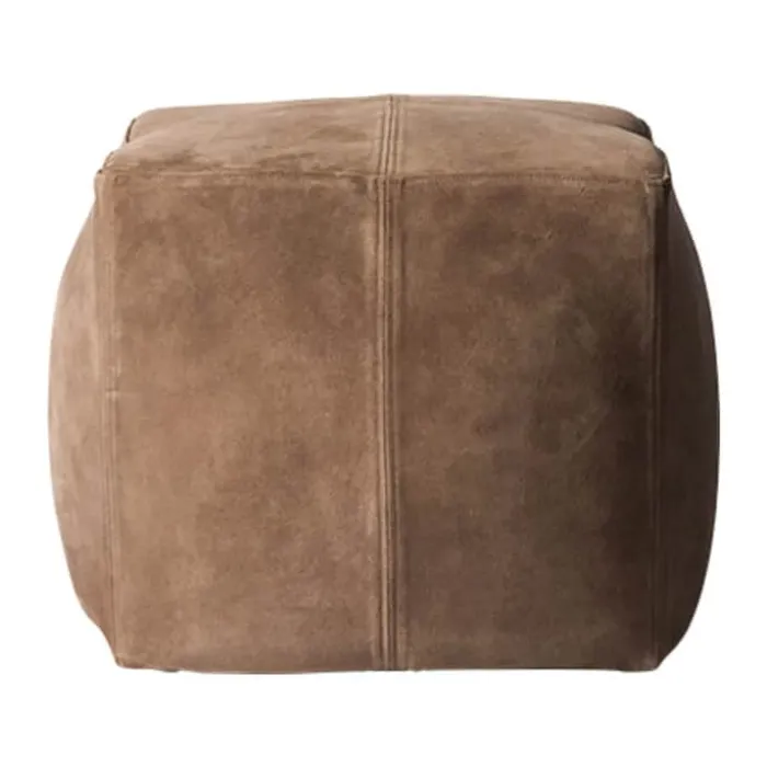Muubs Bronx Puf H 50 x B 50 cm - Metal/ruskind - Brun