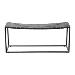 Muubs Soho Bænk H 42 x L 100 cm - Pulverlakeret jern/læder - Sort