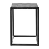 Muubs Soho Taburet H 42 x B 50 cm - Pulverlakeret jern/læder - Sort