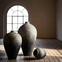 Muubs Story Krukke Ø 43 x H 80 cm - Terrakotta - Grå