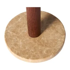 Muubs Yami Køkkenrulleholder H 31 cm - Asketræ/marmor - Brun