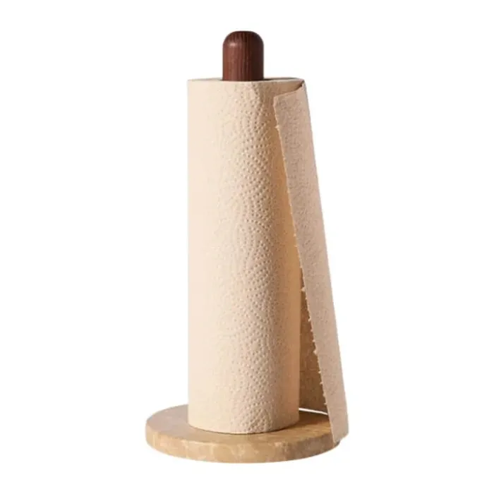 Muubs Yami Køkkenrulleholder H 31 cm - Asketræ/marmor - Brun
