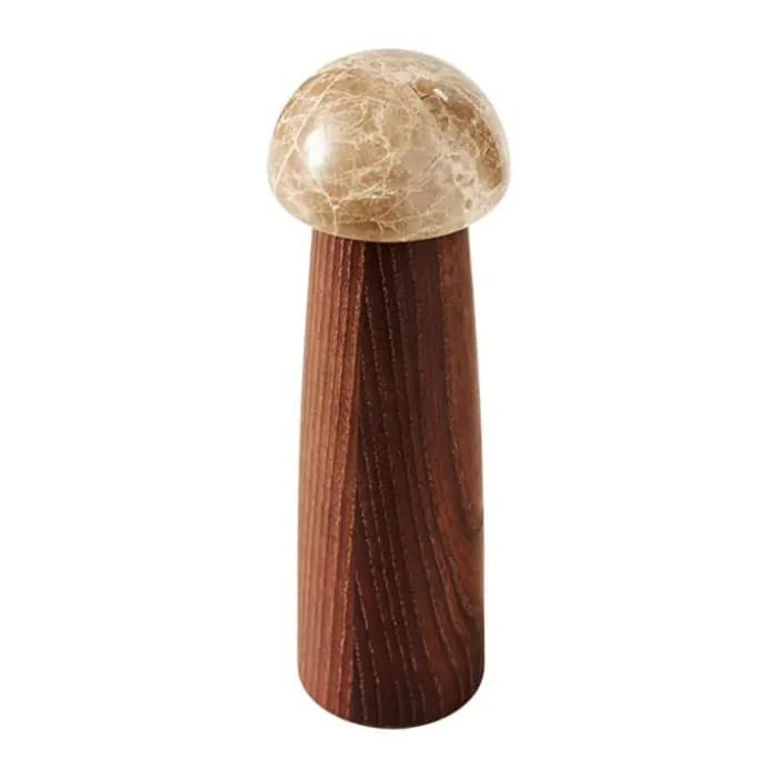 Muubs Yami Kværn H 20 cm - Carboniseret asketre/marmor - Natur
