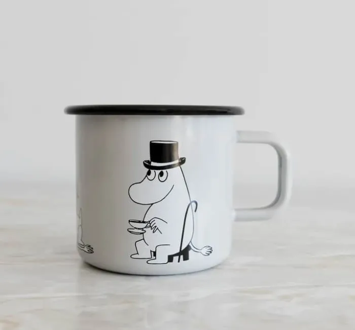 Muurla Moomin Krus - Moominpappa Retro 37 cl - Emaljeret stål - Grå