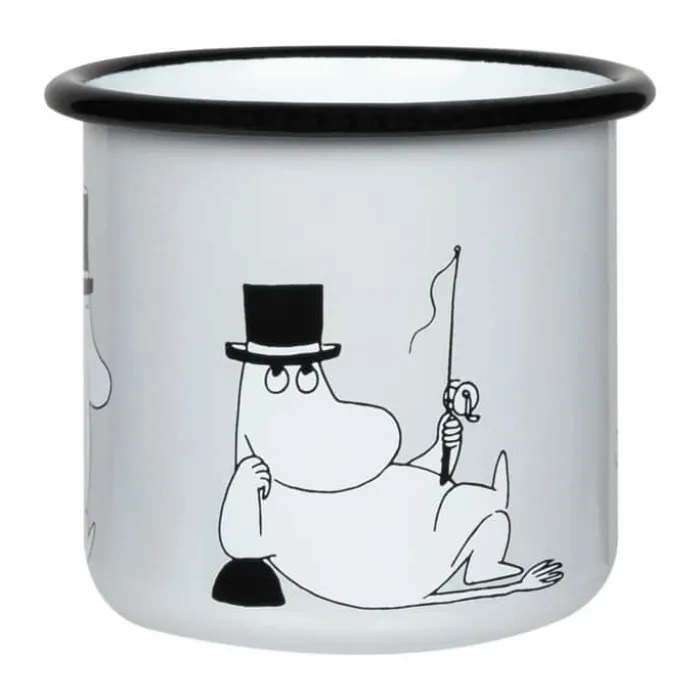 Muurla Moomin Krus - Moominpappa Retro 37 cl - Emaljeret stål - Grå