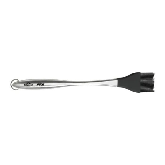 Napoleon PRO Silikonepensel L 34 cm - Rustfrit stål/silikone - Sølv/sort