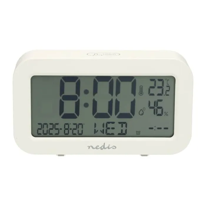 Nedis Digitalt Vækkeur H 7,7 x B 13,7 x L 3,5 cm - Plastik - Hvid