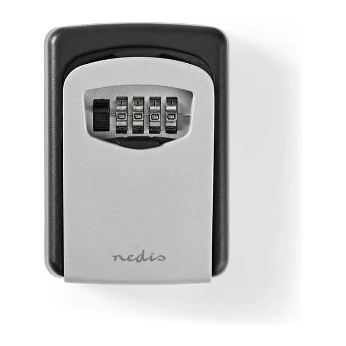 Nedis Nøgleboks H 12 x B 9 x L 4 cm - Aluminium/plastik - Grå/sort