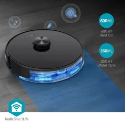 Nedis Smart Life Robotstøvsuger WIFIVCL001CBK Sugekraft: 2000 Pa - Arbejdstid: 120 minutter
